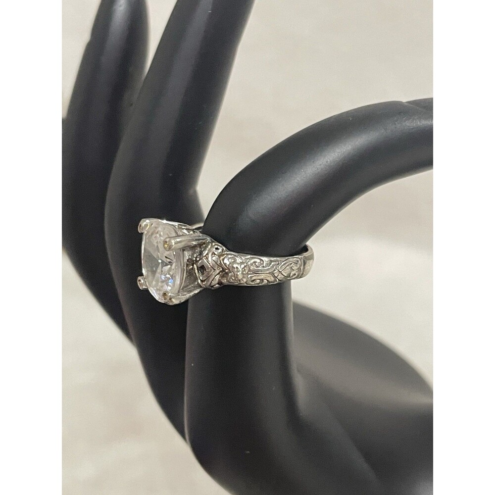 Sterling Silver CZ Solitaire Ring in Size 5.5 - Picture 2 of 7
